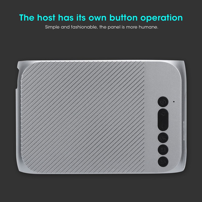 Mini Projector Silver Micro Portable 1080P LED Multi Function for