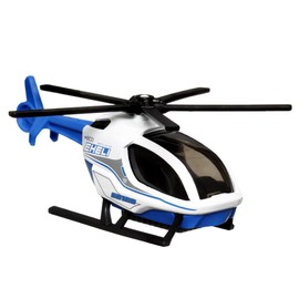 Matchbox Sky Busters MBX Eheli Die-Cast Metal Helicopter Figure - HLJ18 ~ Blue, White and Black Helicopter ~ Includes Play Mat
