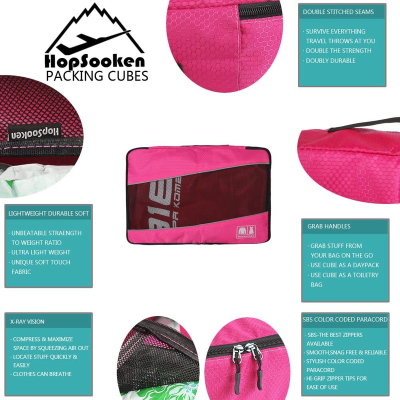 5pc Packing Cubes Set Large Travel Luggage Organizer 4 Cubes