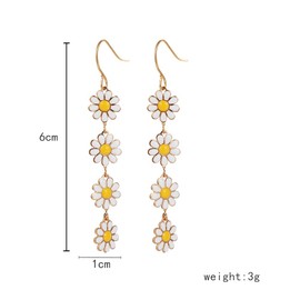 Flower Earrings for Women Daisy Dangling Earrings Daisy Sun Flower Colorful Long Drop Earrings Summer Floral Earrings for Women Gifts Holiday Jewelry-White