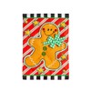 Evergreen Flag Patterned Gingerbread Man Applique Garden Flag | 12x18