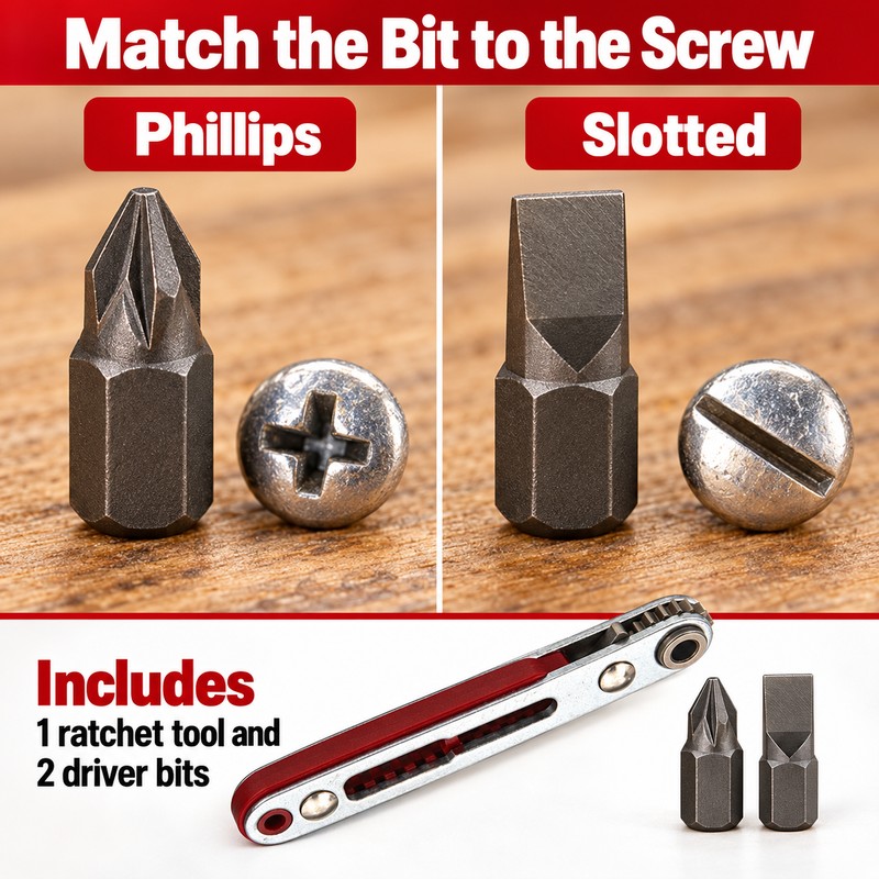 Mini Ratcheting Screwdriver for Tight Spaces – 4.06-Inch Reversible Alloy