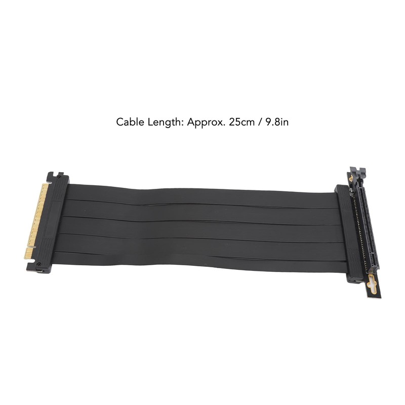 PCIE4.0 X16 Riser Cable 9.8in Length Right Angle High Speed