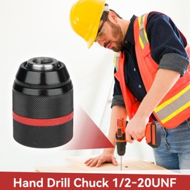 Keyless Drill Chuck, 1/2-20UNF Mount 1.5 to 13 Mm Self Tighten Power Drill Chucks for Impact Driver