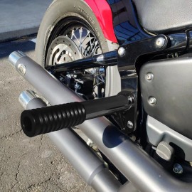 TAOUS71 Black Passenger Footpeg Rear Crash Bars For Harley Softail FXBB FXLR FLHC FLHCS