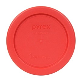 Pyrex 7202-PC Red 1 Cup Round Storage Lids 4 Pack