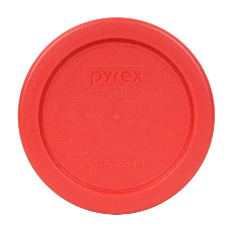Pyrex 7202-PC Red 1 Cup Round Storage Lids 4 Pack