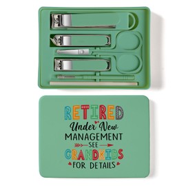 TTJHGYQO 6-Piece Nail Clipper Set with Nail File, Tweezers and ingrown toenail Removal kit Travel Nail kit for Men and Women (Retired Green)