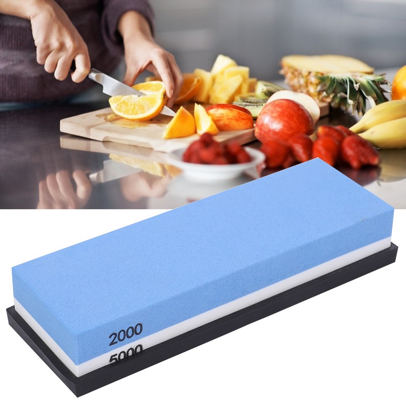 Knife Sharpener Stone Kitchen Household DoubleSided Whetstone with Base 2000