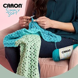 Caron Simply Soft Green Yarn - Paquete de 3 hilos de 170 g/6 oz - Acrílico - 4 medianos (peinados) - 315 yardas - Tejer/Crochet