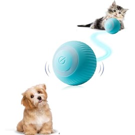 Juguetes Interactivos para Gatos, Pelota de Juguete para Perros con Luz LED, Pelota Interactiva para Perro, Recargable, Rebote Automático para Gatos y Perros Pequeños y Medianos (Azul)
