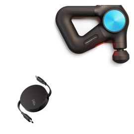 BoxWave Cable Compatible with Therabody Theragun PRO Plus - PD miniSync (240W), Retractable PD 240W Portable USB Type-C Cable - Jet Black