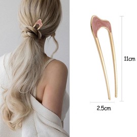 RTRTGS 4 Pieces U-shaped Hair Pins Hairpin Stick French Style U-shaped Hair Clips U-shaped Headdress Hairpins Fork for Women Girls Hair Styling Accessories - 4 Types