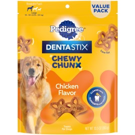 Pedigree Dentastix Chewy Chunx Large Dog Dental Treats Chicken Flavor, 13.5 oz. Bag