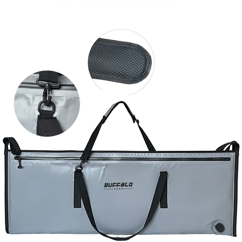 Buffalo Gear Insulated Fish Cooler 48x18in, Leakproof Kill Bag with