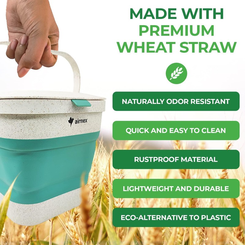 Collapsible Small Compost Bin Kitchen Counter Caddy with Lid -