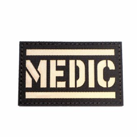 p808 Medic Paramedic Tactical Reflective Patch Police Military Patch 3D PVC Morale - White