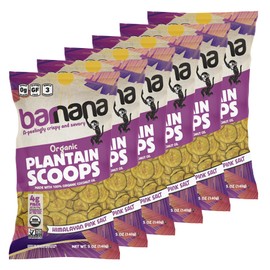 Barnana Organic Plantain Scoops, Himalayan Pink Salt, Kosher, USDA Certified Organic, Gluten Free & Non-GMO, 5 Ounce (Pack of 6)