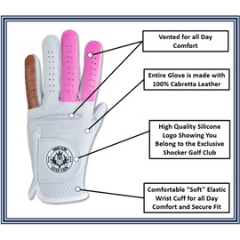 Scale Wear Design Shocker Camo Golf Glove Men's - Premium Cabretta100% Leather, Durable Grip, White and Camo, Adult Men's Golf Gloves, Funny Gag Gift, Left & Right Handed, Small to XXL Sizes