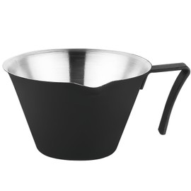 Stainless Steel Espresso Measuring Cup With Handle & Pour Spout 3.38oz Espresso Shot Cups Scale Marks Espresso Pouring Cup for Cafe Hotel Home(1 PCS, Black)
