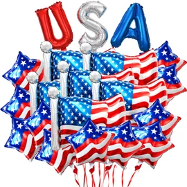 20Pcs 4th of July Balloons – Red White and Blue Balloons, American Flag Balloons, USA Balloons for Independence Day, Memorial Day, and National Holidays Party – Patriotic Decorations