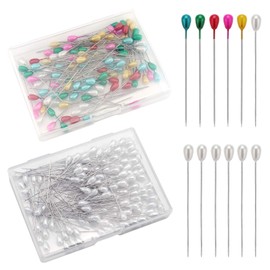 SAVITA 200 lápices de costura largos de lágrima con perlas, corsé recto, para costura, manualidades, decoración de bodas (blanco, multicolor)