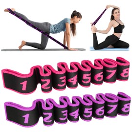Hippodance Stretching Band, Gymnastics Band with 8 Loops, Yoga Stretch Strap, Fitness, Pilates, Physiotherapy, Stretch Strap for Asanas, Stretching