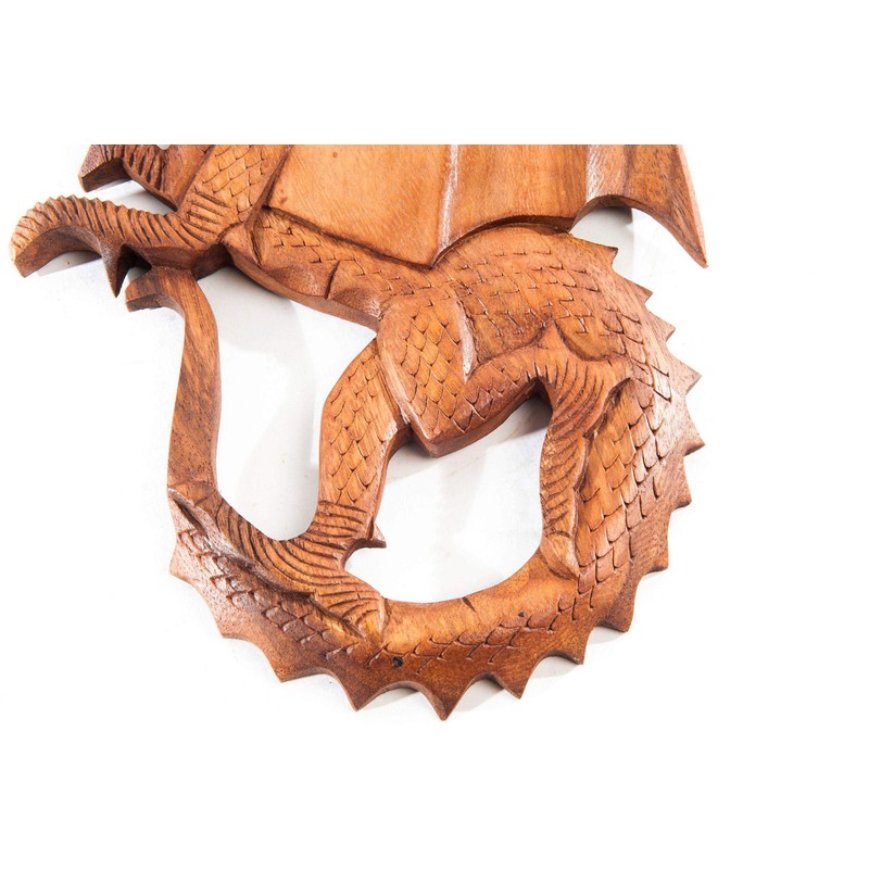 Windalf Wall Picture Sapphire 29 cm Dragon Handmade Wooden