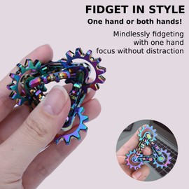 Infinity Gear Fidget Toy, Cool Sensory Solid Metal Never Ending Figette Toys, Adults Fidget Toys, Keep Fingers/Hands Busy, Relieve Stress Anxiety, Promotes Focus Avoid Bad Habits