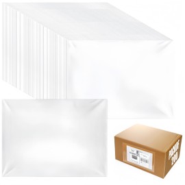 ZOOFOX 200 Pack 7"x10" Shipping Label Sleeves, Clear Self-Adhesive Packing List Envelopes, Plastic Packing Slip Pouches Enclosed Bags for Invoice, Documents, Labels