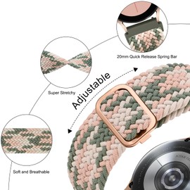 ZGCE 20 mm Watch Strap Woven Nylon Watch Straps with Adjustable Metal Buckle, Quick Release Sport Replacement Strap 20 mm Bracelet for Men and Women