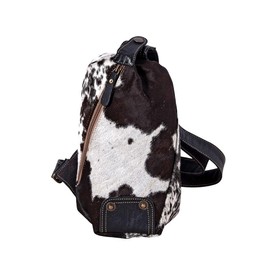 Myra Bag Sling Bag for Women - Western Upcycled Canvas Hairon Leather Crossbody - Black & White