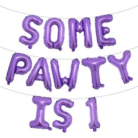 Dog 1st Birthday Decorations Some Pawty Is 1 Balloons Garlands Arch Kit for Let's Pawty/Dog Paw/Pet Puppy/Pet Adoption/Dog Themed First Birthday Party Supplies Decorations (SOME PAWTY IS 1 Purple)