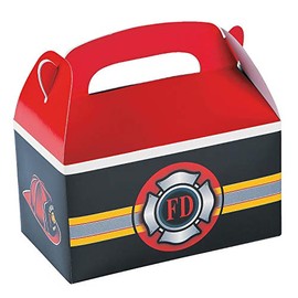 Fun Express - Fire Heroes Treat Boxes for Birthday - Party Supplies - Containers & Boxes - Paper Boxes - Birthday - 12 Pieces