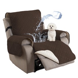 Easehomey 100% Waterproof Multigrid Recliner Chair Covers, Anti-Slip Recliner Cover, Pet Friendly, Machine Washable Covers for Recliner Chair with Pocket, Furniture Protector(28",Chocolate)