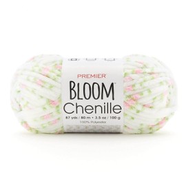 Premier Yarns Premier Bloom Chenille Yarn-Cherry Blossom, White