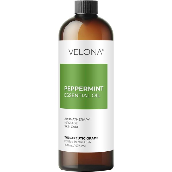 Peppermint Essential Oil by Velona - 16 oz | Therapeutic Grade for Aromatherapy Diffuser Undiluted