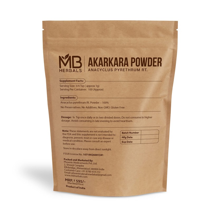 MB Herbals Pure Anacyclus pyrethrum Root Powder 3.5 oz /