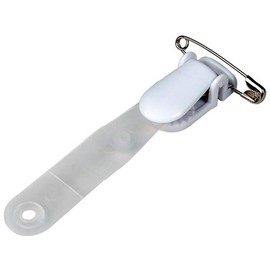Band With Safety Pins Clips White 10 Pcs