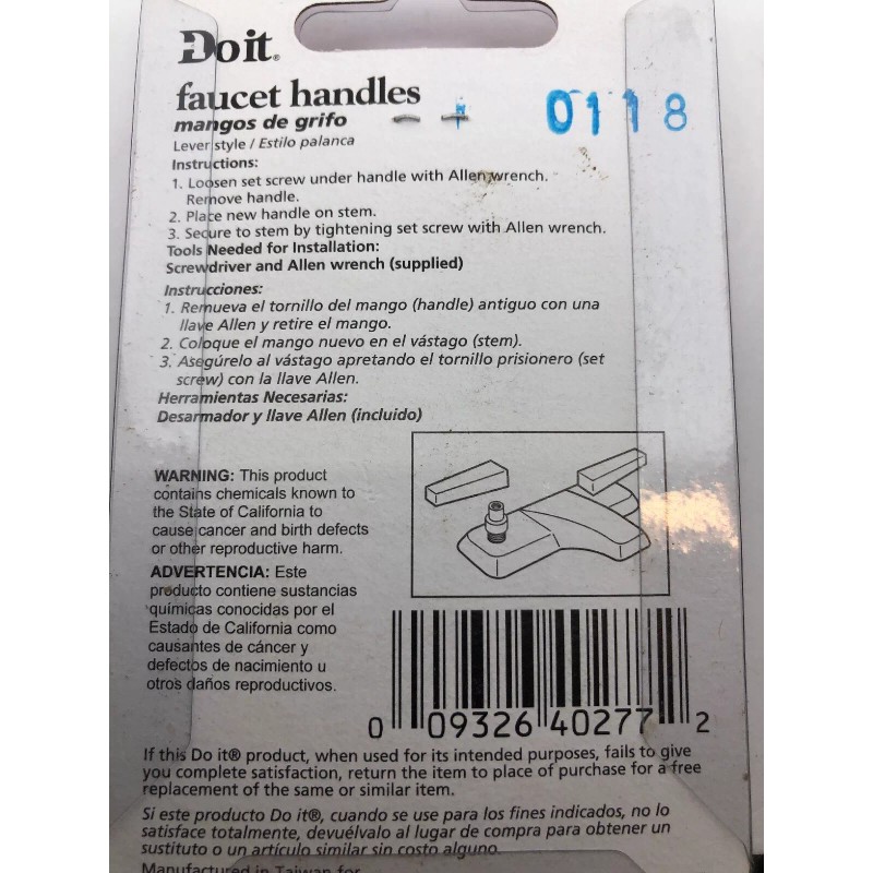 Do it Cross Pattern Replacement Faucet Handles - 411664