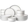 MALACASA Plates and Bowls Sets, 18 Pieces Modern Porcelain Dinnerware