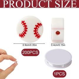 200 Pcs Baseball Soft Clay Bead Kit – Sports Spacer Beads Bulk Set