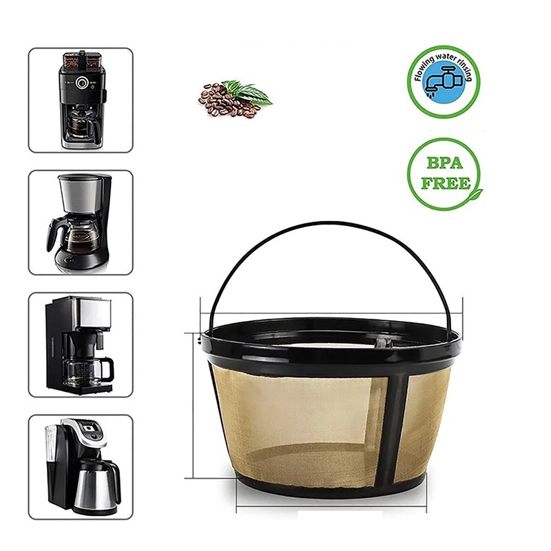 Coffee Filter Stainless Steel Coffee Machine Reusable Cone Coffee Filter