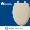 Bemis 1500EC 146 Almond Elongated Molded Wood Toilet Seat with