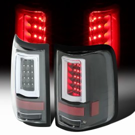 KUAFU LED Tail Lights Compatible with 2004-2008 Ford F150 Replacement for FO2800200 FO2801200 5L3Z13405CA 5L3Z13404CA LED Tube Bar Tail Lamp Brake Signal Lamp Black Housing & Clear Lens