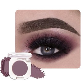QIDSTERS Dark Purple Matte Single Eyeshadow, Neutral Colors Toned Eye Makeup, Plum Cream Mini Eye Shadow Palette, Vegan Waterproof Pressed Powder for Older Women, Lightweight Blendable, 30
