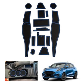GAFAT Non-Slip Mats for Ford Puma ST Line 2020-2023, Centre Console & Door Seam Mats (Blue)