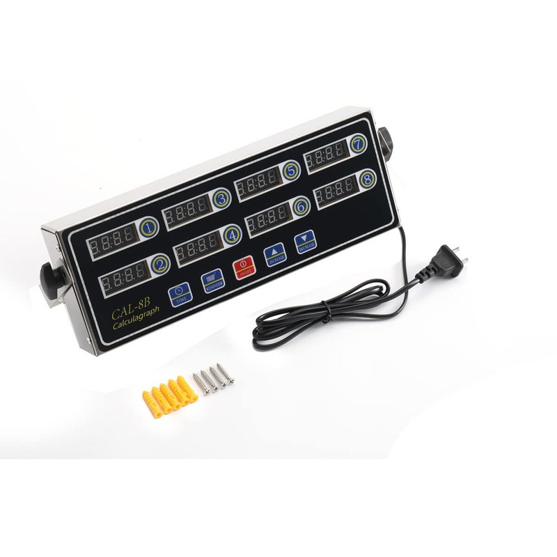 8 Channel Digital Kitchen Timer - Commercial Stainless Steel Calculagraph