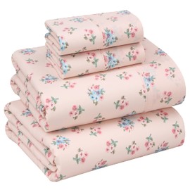 RUVANTI 100% Cotton Twin XL Sheet Sets, 3 Pieces, Soft & Breathable Percale Weave Bedding, Deep Pocket 16", Hotel Standard, Crisp Cool Feel, Durable, Perfect Size Floral Sheets, Spring On