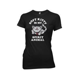 Ripple Junction Big Bang Theory Soft Kitty is My Spirit Animal Junior T-Shirt Medium Black